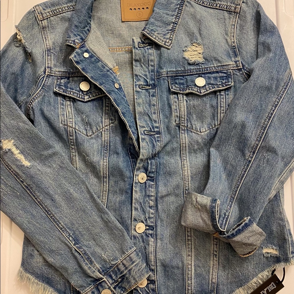 Blank NYC distressed denim jacket